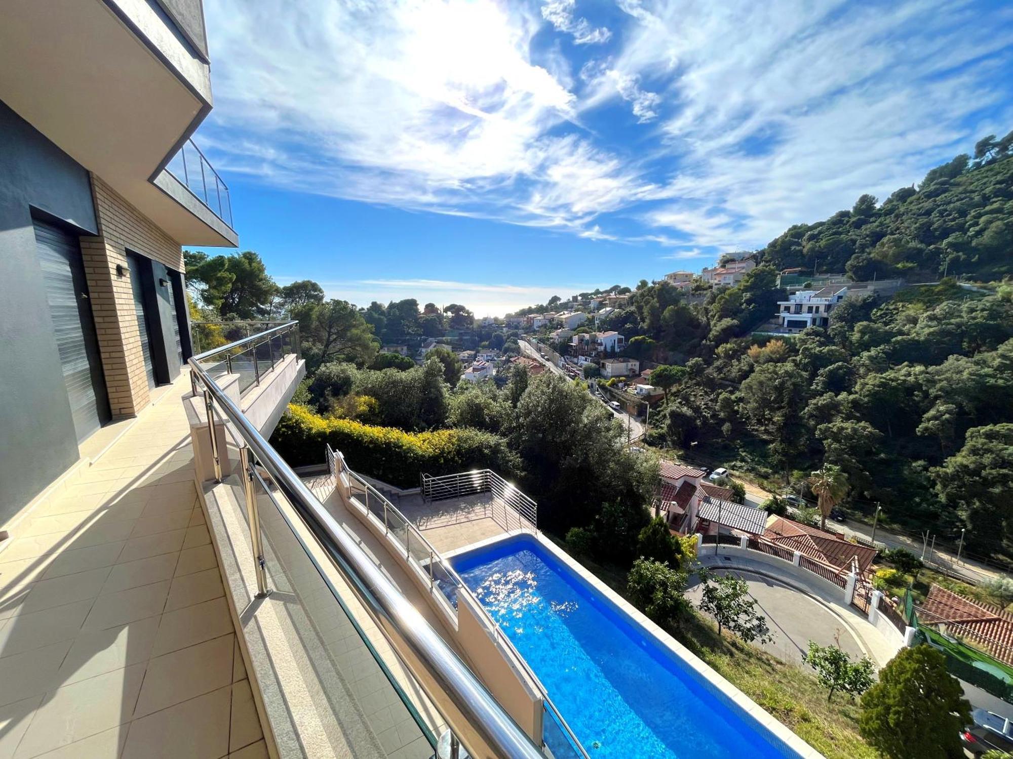 Villa De Lujo Con Vistas Al Mar Y Piscina Privada Santa Susanna Luaran gambar